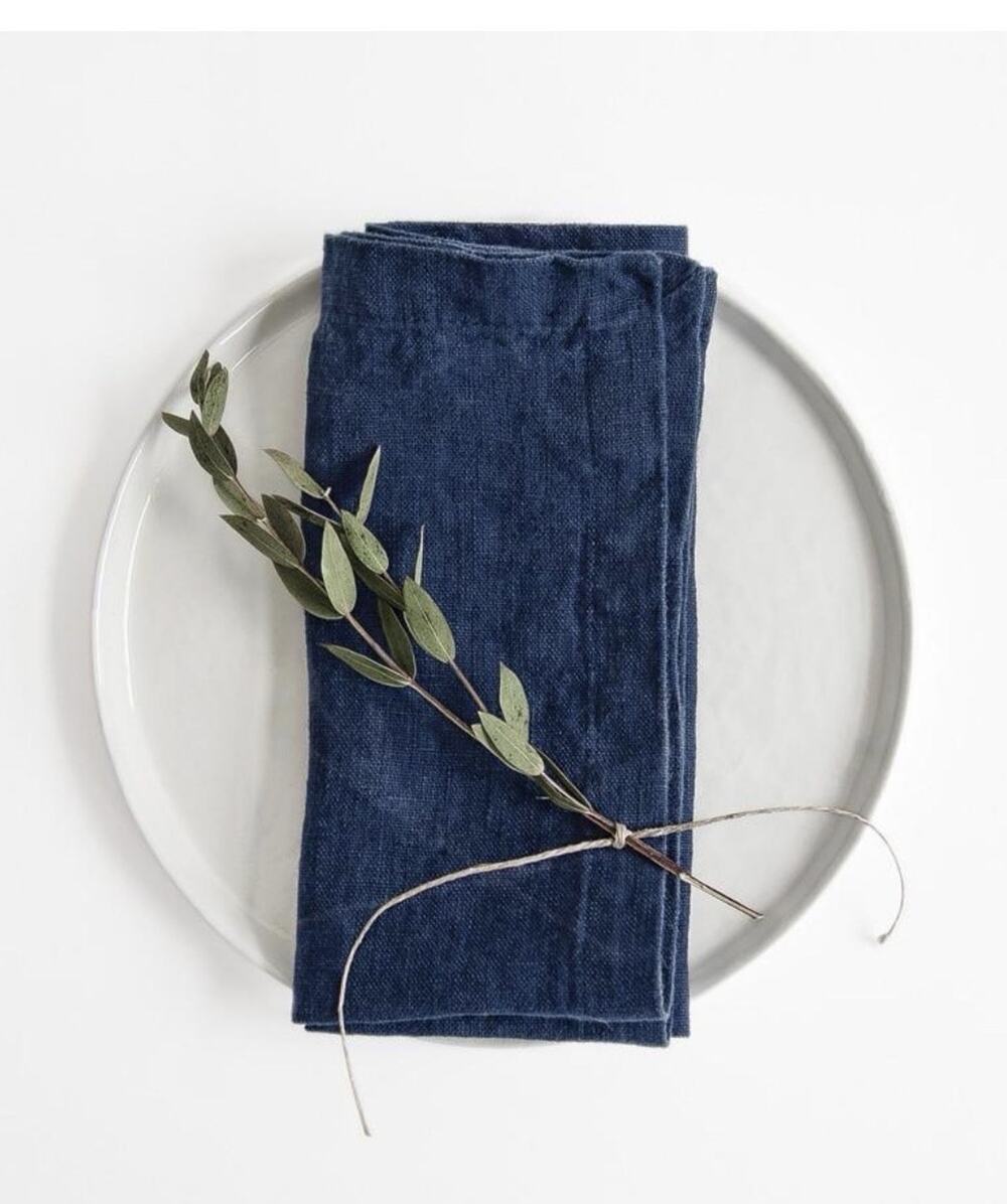 Linen Tales Set Of 2 Napkins Navy 40x40 cm